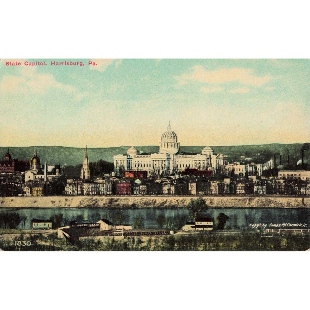 Vintage State Capitol Harrisburg PA Postcard James McCormick Susquehanna River - Picture 1 of 2